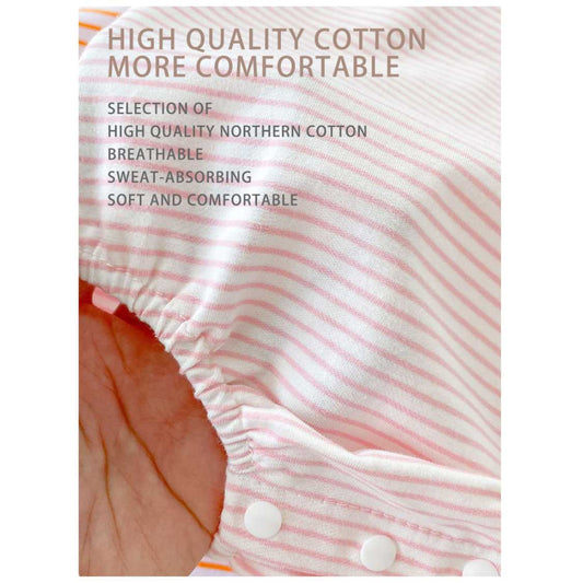 Newborn Minimalist Striped Short Sleeve Romper Pink Poodle Designz