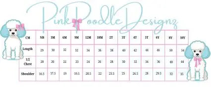 PREORDER Blue & White Gingham With Pink Scallop Trim & Open Back Pink Poodle Designz