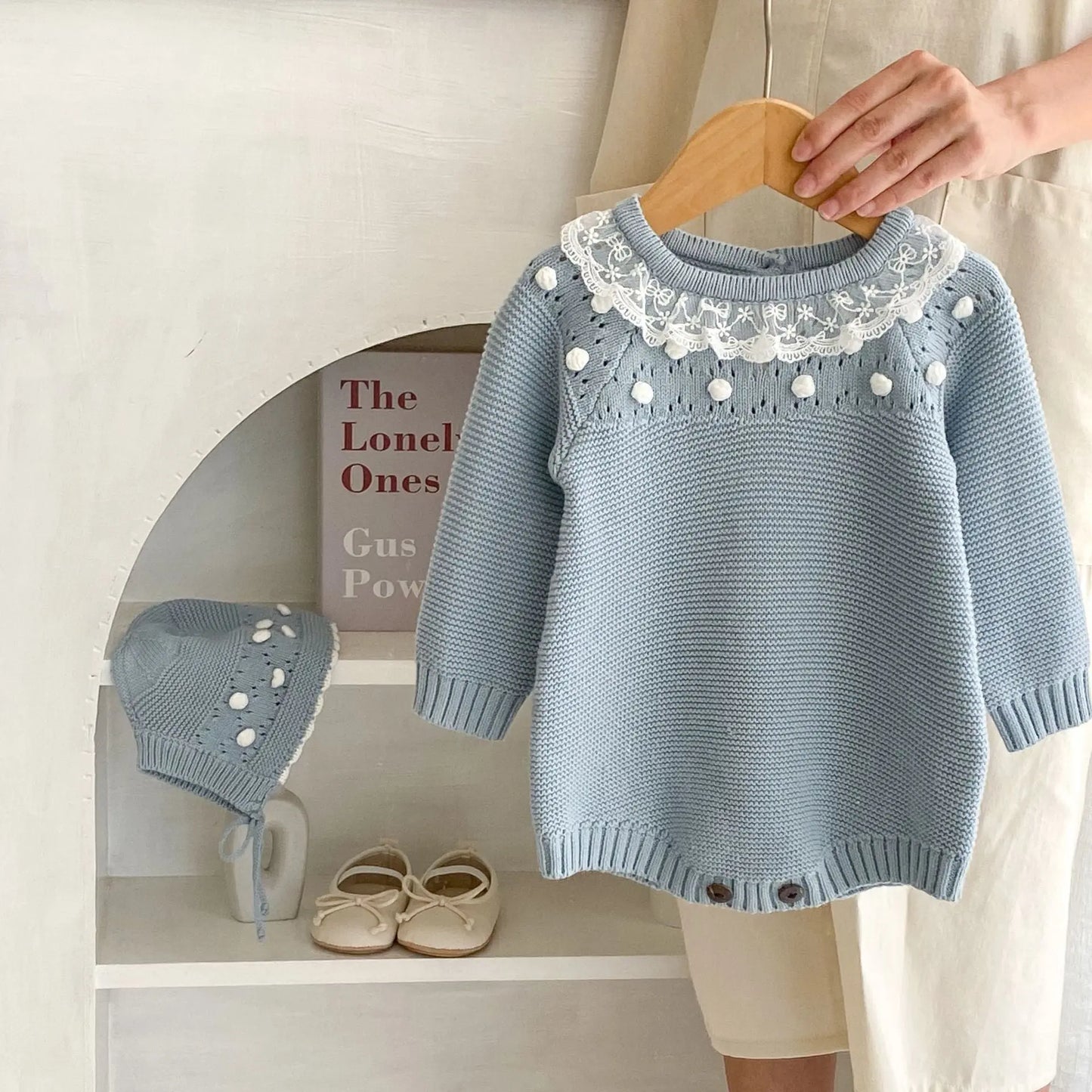 PREORDER Boutique Style Sweater Bubble Rompers Pink Poodle Designz