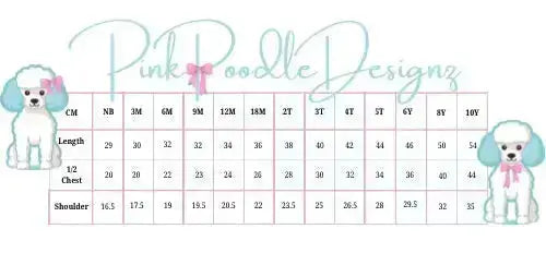 PREORDER Girls Blue & White With Red RicRac Trim Dress Pink Poodle Designz