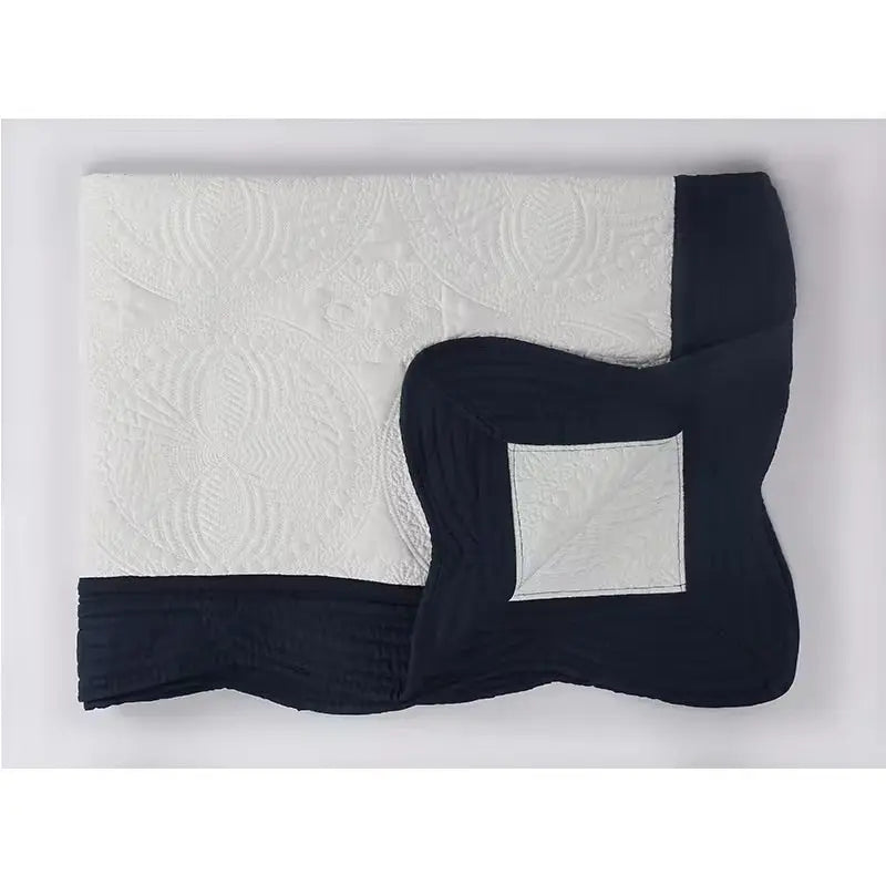 Personalized Birth Announcement White Heirloom Quilt With Decorative Trim pinkpoodledesignz