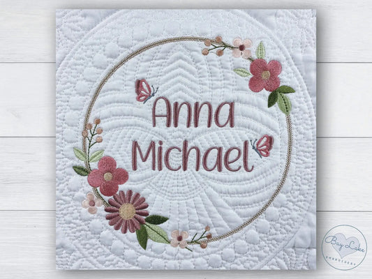 Personalized White Heirloom Quilt With Decorative Trim pinkpoodledesignz