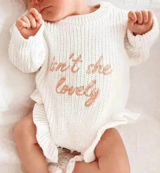 Preorder Infant Long Sleeve Knit Sweater Romper Pink Poodle Designz