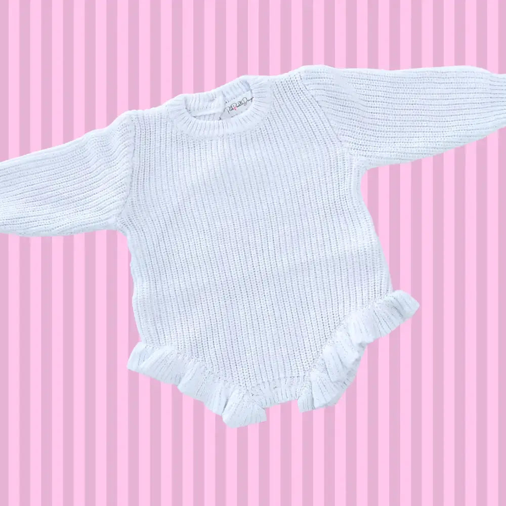Preorder Infant Long Sleeve Knit Sweater Romper Pink Poodle Designz
