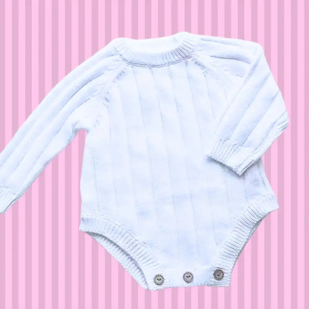 Preorder Infant Long Sleeve Knit Sweater Romper Pink Poodle Designz