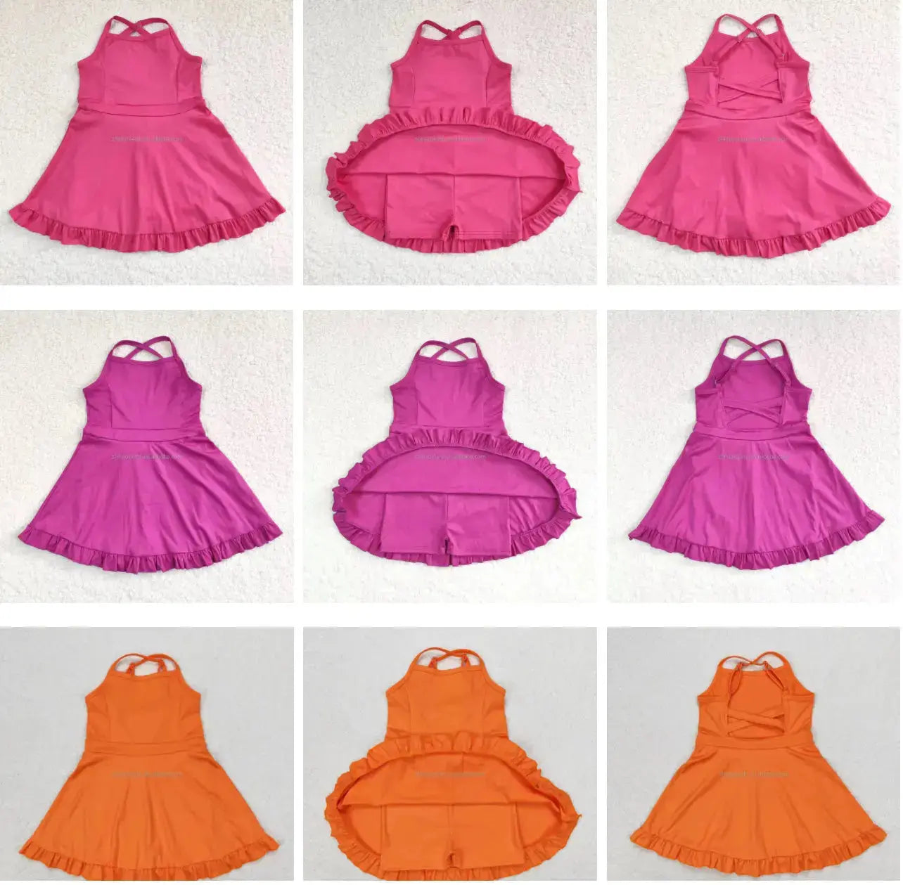 Strappy Dress With Attached Shorts Pink Poodle Designz