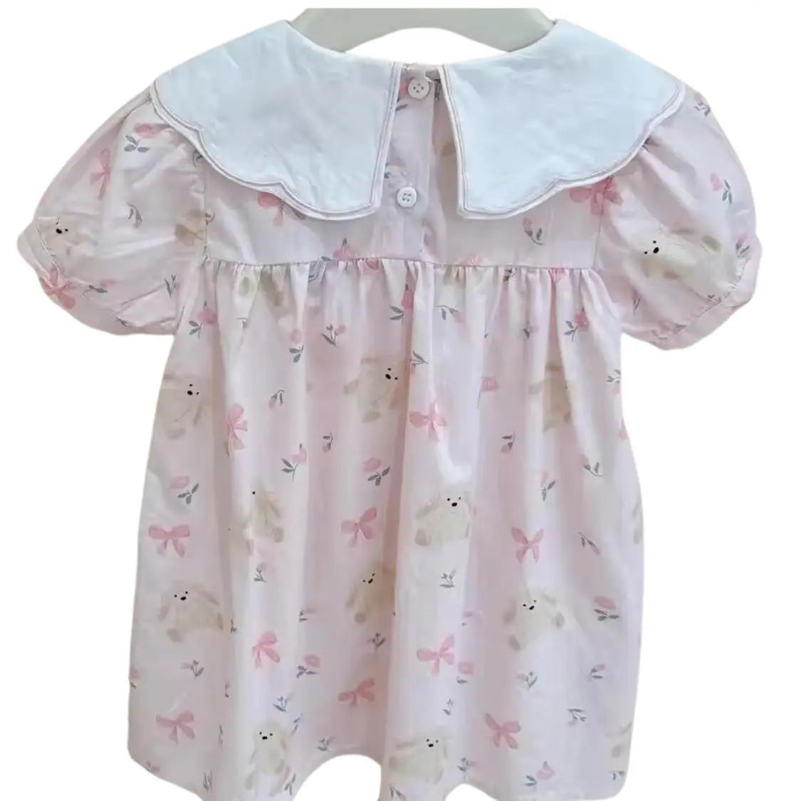 The Vintage Collection Lilabeth Scalloped Satin Trim Collared Dress Pink Poodle Designz
