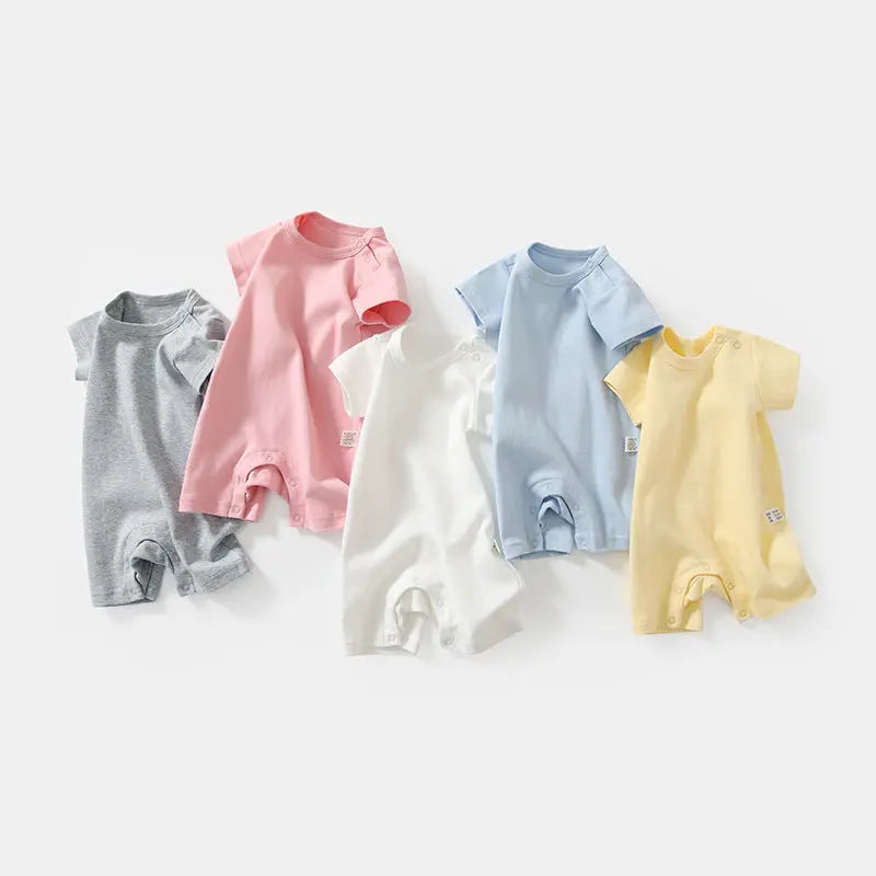 Unisex Knit Newborn Short Sleeve Romper Pink Poodle Designz