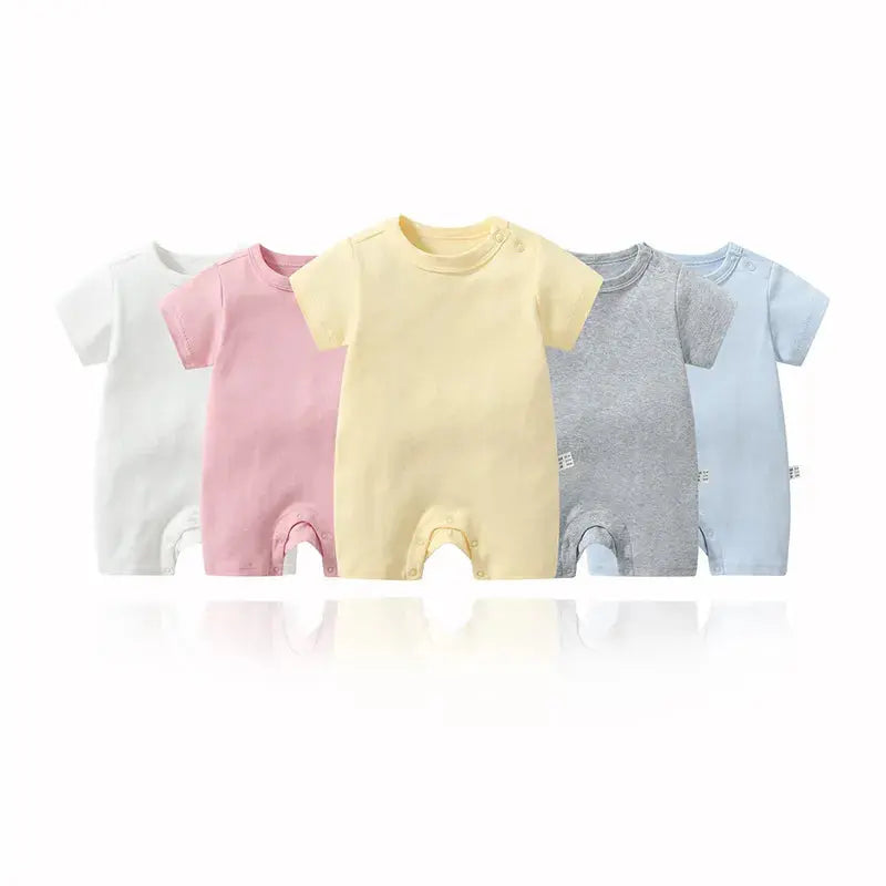 Unisex Knit Newborn Short Sleeve Romper Pink Poodle Designz