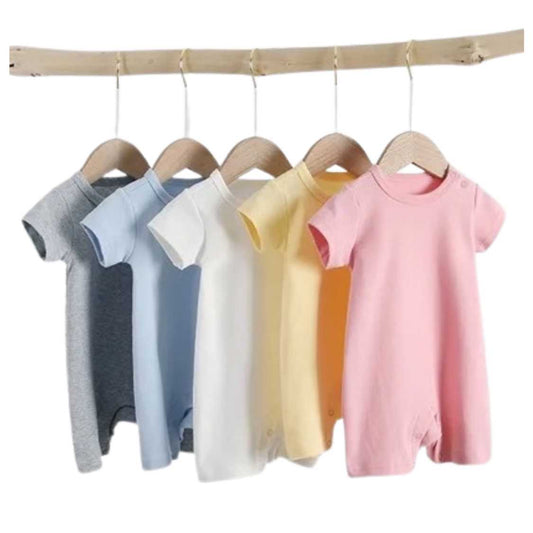 Unisex Knit Newborn Short Sleeve Romper Pink Poodle Designz