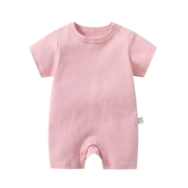 Unisex Knit Newborn Short Sleeve Romper Pink Poodle Designz