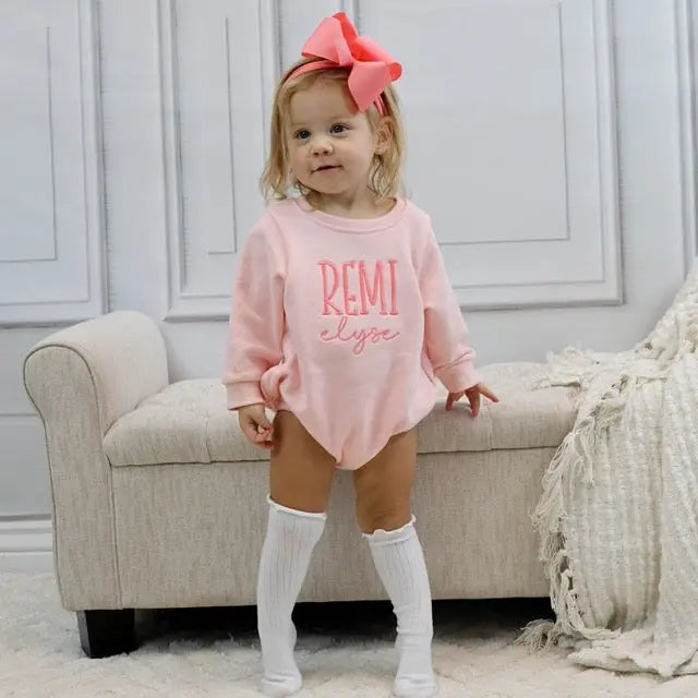 Unisex Long Sleeve French Terry Oversized Sweatshirt Bubble Pink Poodle Designz