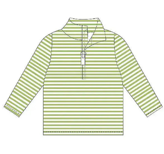 Unisex Quarter Zip Stripe Pullovers Pink Poodle Designz