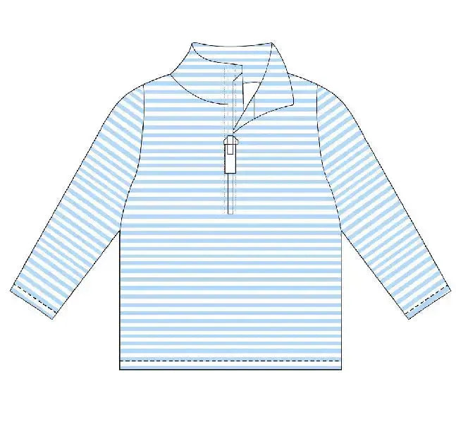 Unisex Quarter Zip Stripe Pullovers Pink Poodle Designz