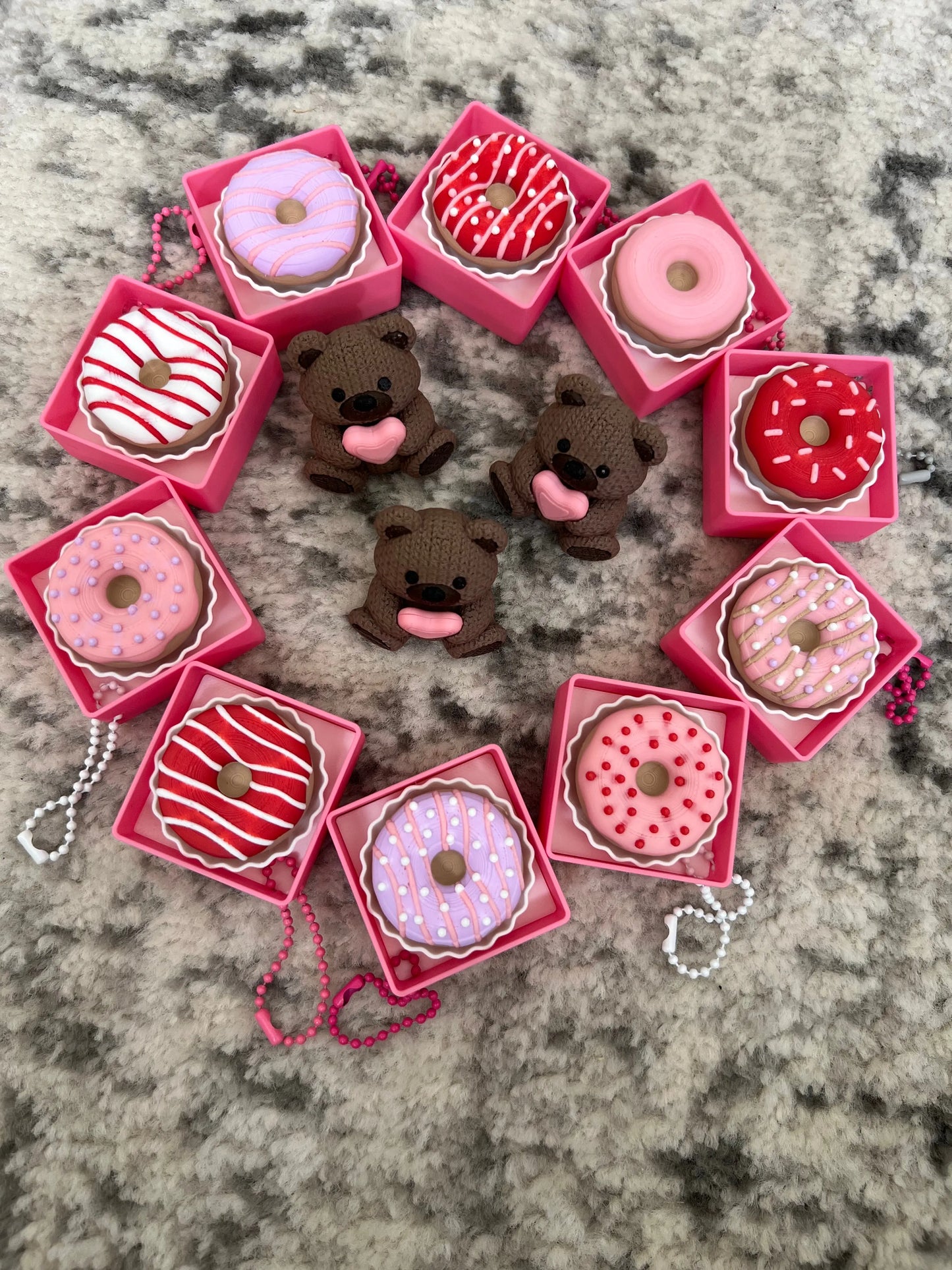 Valentine Donut Clickers Pink Poodle Designz