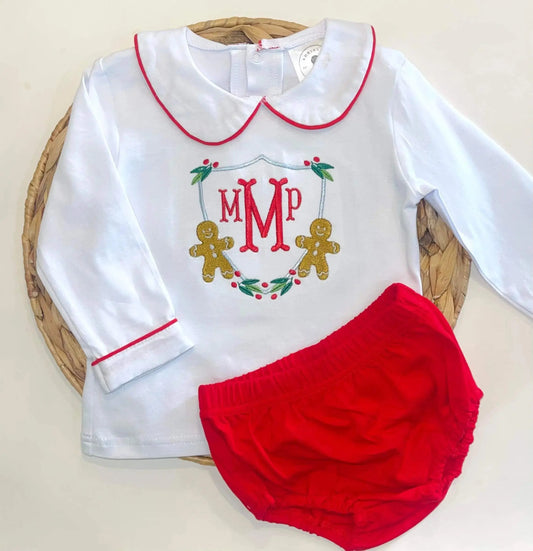 Infant Boyβs Red/White Diaper Set Adriana's Blanks