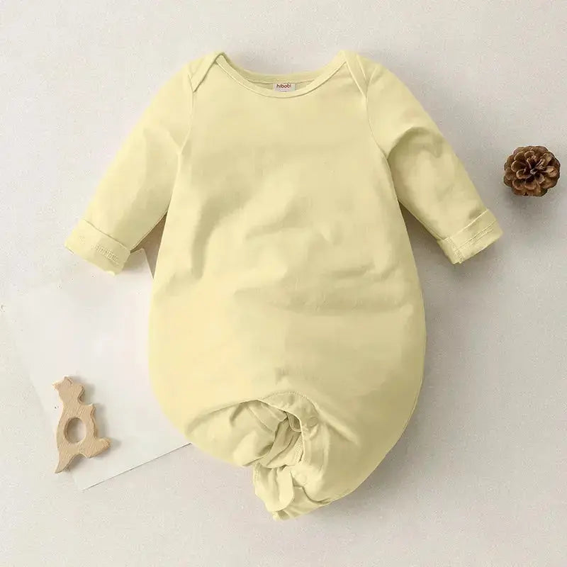 Wholesale Infant/Baby Solid Long Sleeve Jumpsuit Unisex Pink Poodle Designz