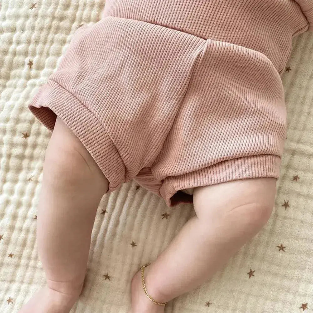 Copy of Blue Unisex Ribbed Infant Short Sets Pink Poodle Designz