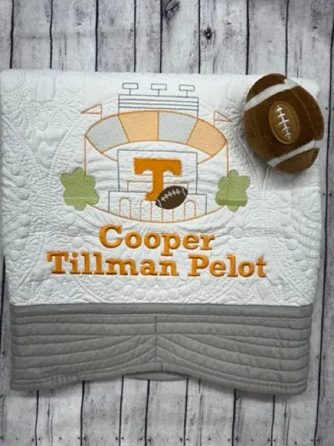 Custom Order UT Vols Personalized Heirloom Quilt/ Infant Quilt Pink Poodle Designz