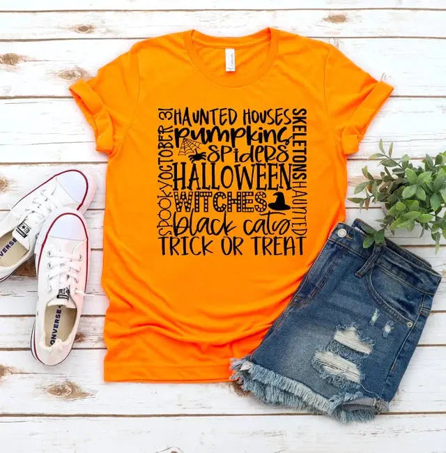 Fall/Halloween Short Sleeve Tees Pink Poodle Designz