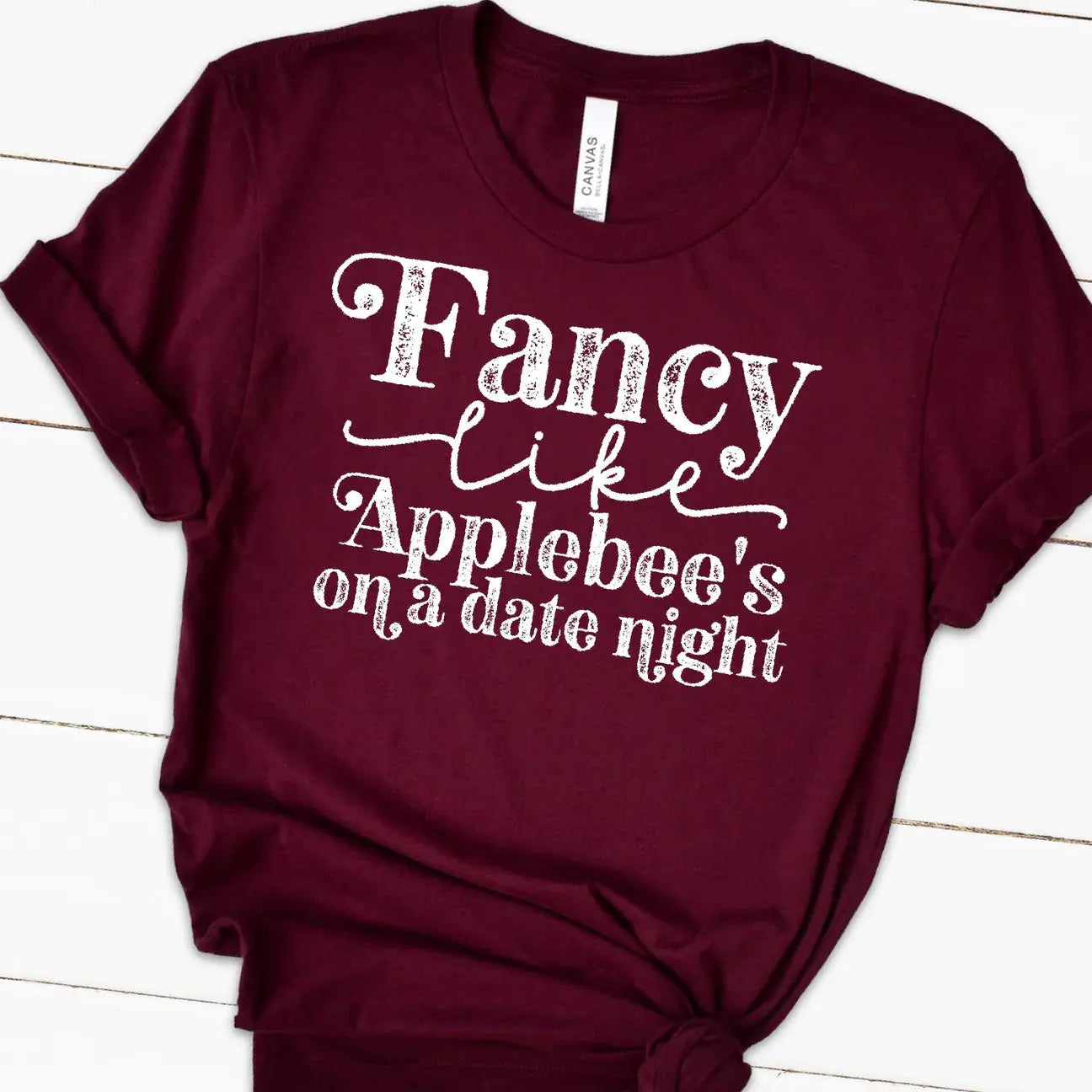 Fancy Like Applebees Short Sleeve Tee Pink Poodle Designz
