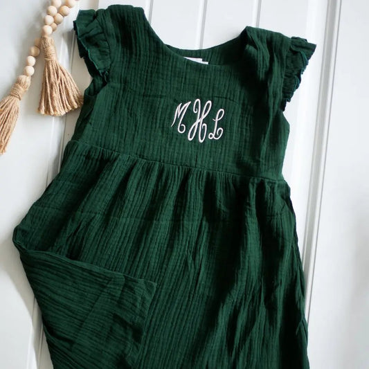 Flutter Sleeve Muslin Dress Little Miss Petals