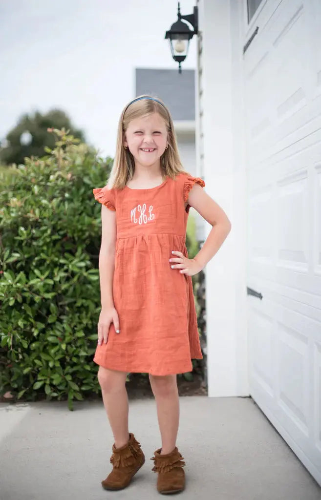 Flutter Sleeve Muslin Dress Little Miss Petals