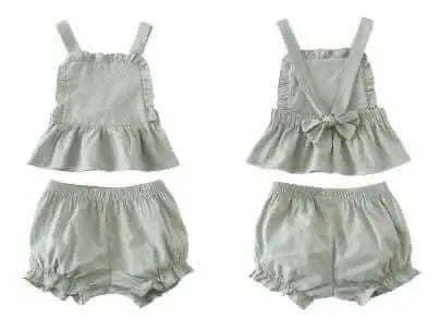 Girl's Ruffle Edge 2 Piece Sunsuit Pink Poodle Designz