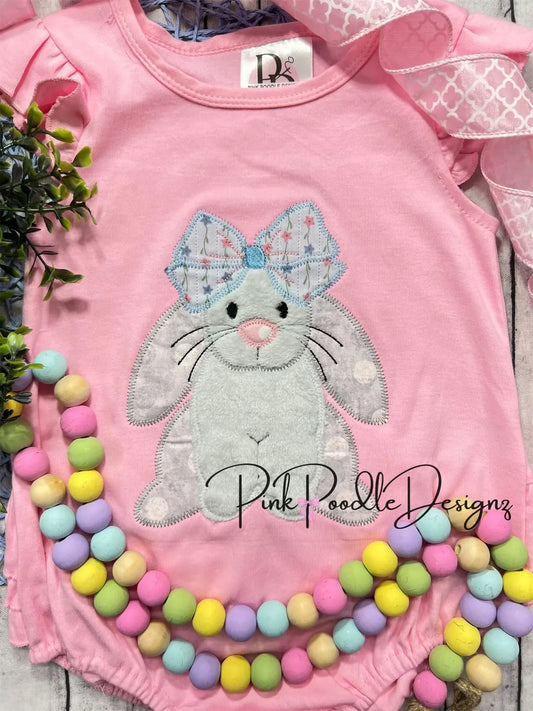 Girls Easter Applique T Shirts Pink Poodle Designz