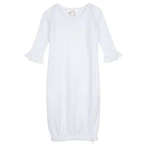 Infant Girl's Long Sleeve Ruffle Infant Gown with Hidden Zipper Blanks Boutique