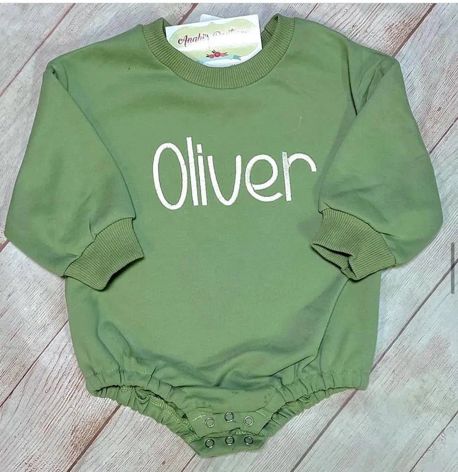 Long Sleeve Organic Cotton Oversized Sweatshirt Bubble Romper Pink Poodle Designz