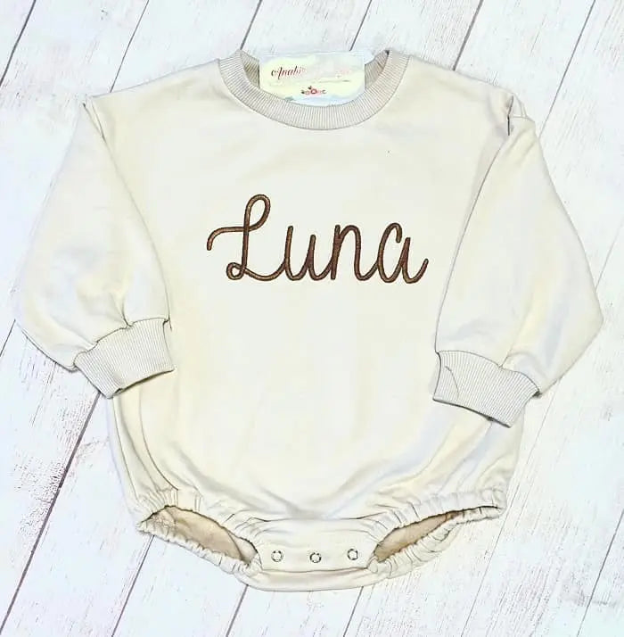 Long Sleeve Organic Cotton Oversized Sweatshirt Bubble Romper Pink Poodle Designz