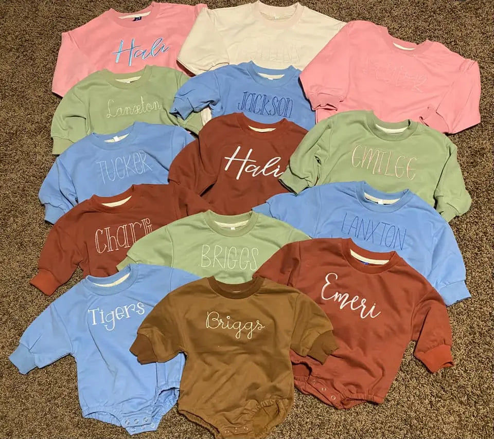 Long Sleeve Organic Cotton Oversized Sweatshirt Bubble Romper Pink Poodle Designz
