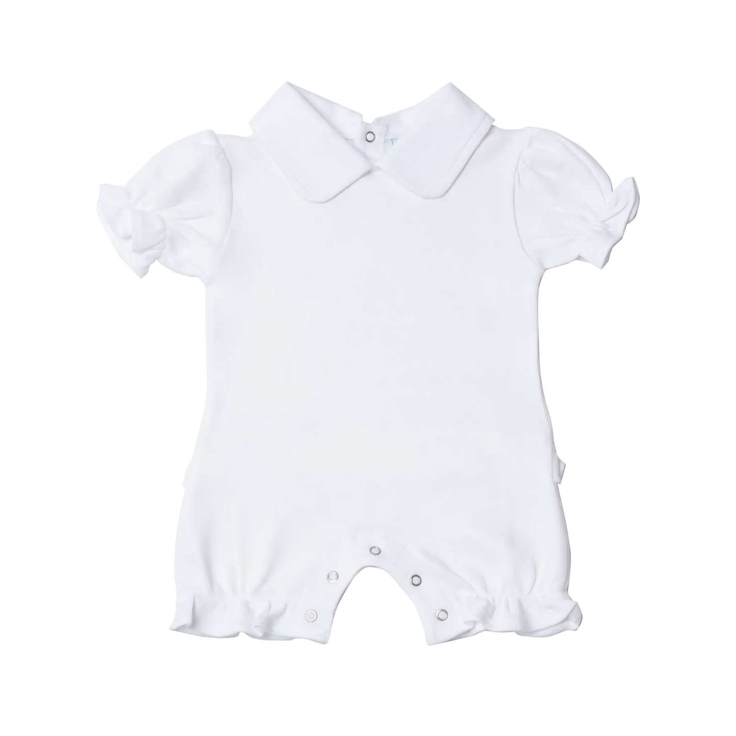 Monogrammed Baby Girl's Ruffle Romper Pink Poodle Designz