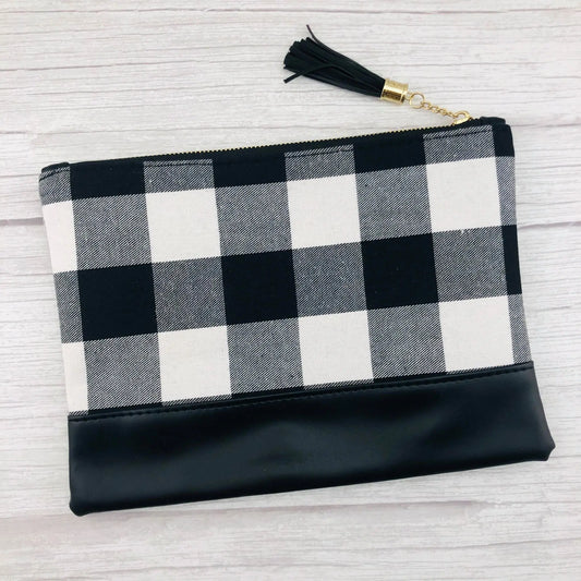 Monogrammed Buffalo Plaid Cosmetic Bag Blanks Outlet