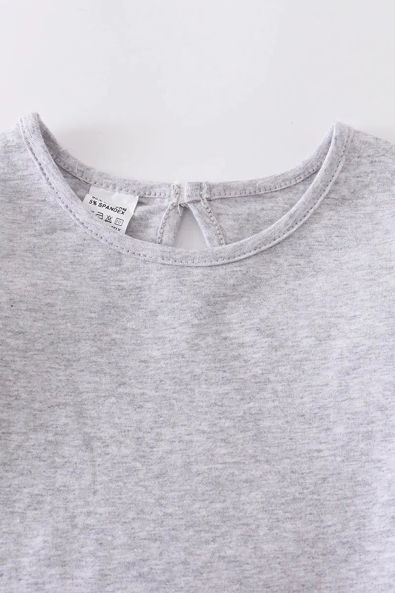 Monogrammed Flowy Grey Tunic Honeydew