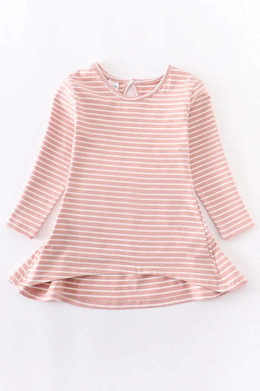 Monogrammed Flowy Pink Stripe Tunic Honeydew