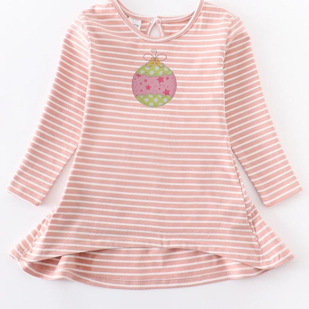 Monogrammed Flowy Pink Stripe Tunic Honeydew