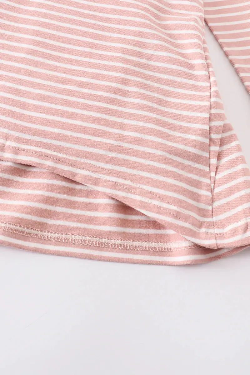 Monogrammed Flowy Pink Stripe Tunic Honeydew