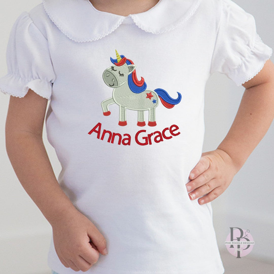 Monogrammed Girl's Peter Pan Collar Shirt Love That Cotton