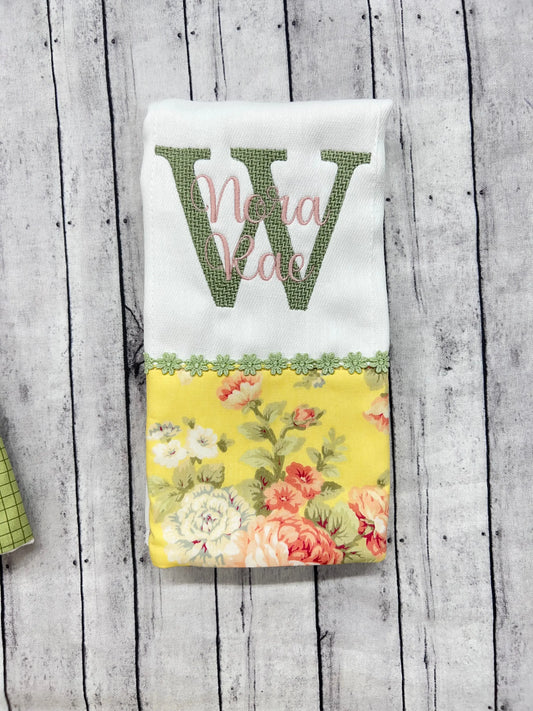 Personalized Embroidered Burp Pad Pink Poodle Designz