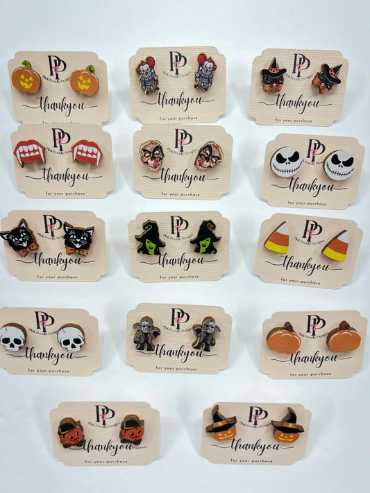 Super Spooky Handcrafted Halloween Earrings Pink Poodle Designz