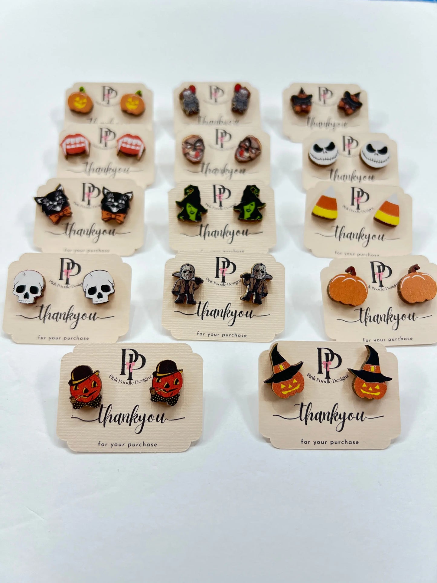 Super Spooky Handcrafted Halloween Earrings Pink Poodle Designz