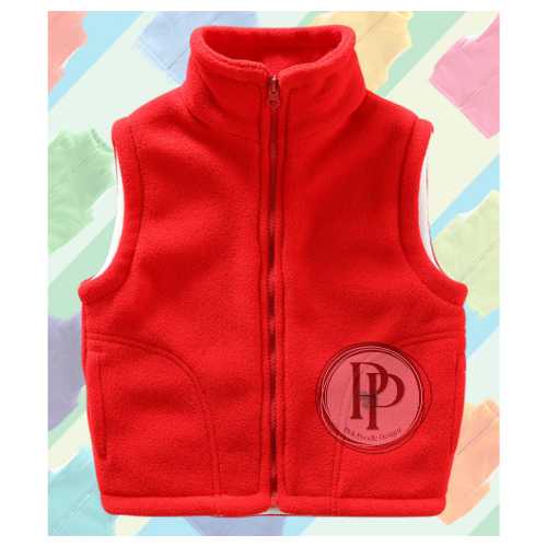Toddler Polar Fleece Unisex High Quality Vest Pink Poodle Designz