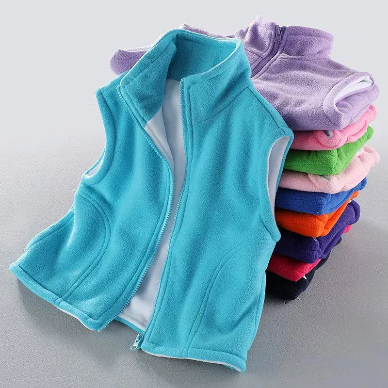 Toddler Polar Fleece Unisex High Quality Vest Pink Poodle Designz
