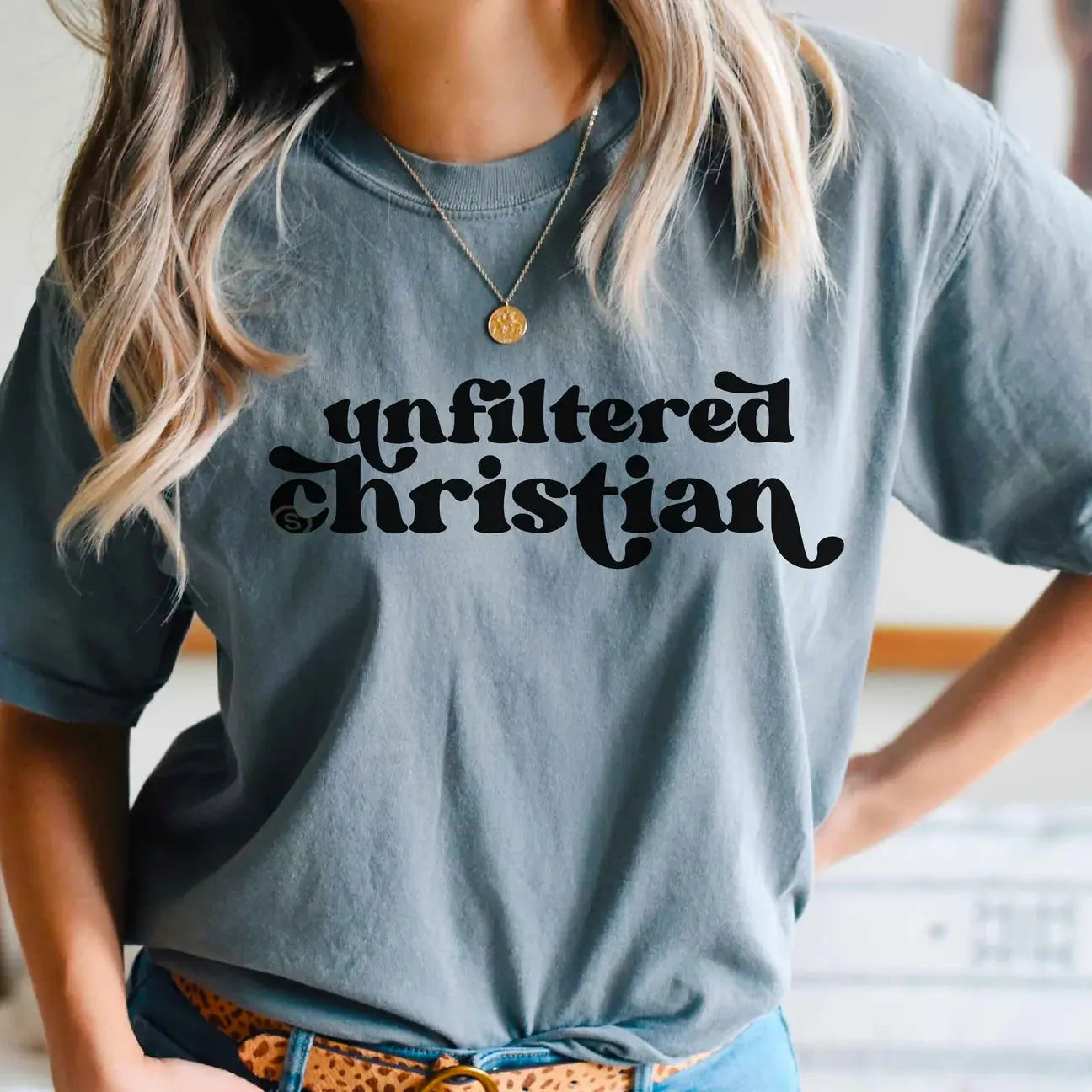 Unfiltered Christian Short Sleeve Tee Pink Poodle Designz