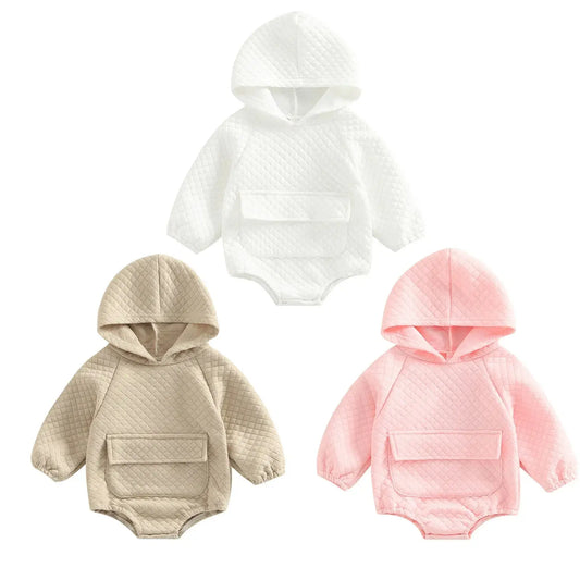 Preorder Infant/ Toddler Quilted Long Sleeve Hoodie Romper ***Closing 9/25*** (Copy) Pink Poodle Designz