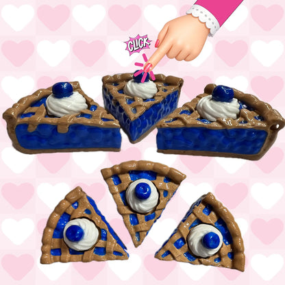 3D Cherry & Blueberry Pie Fidget Clicker (3DLunchBox) Pink Poodle Designz