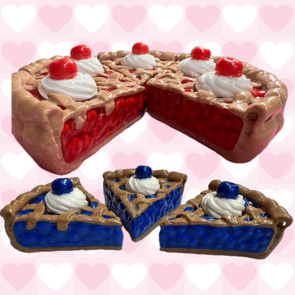 3D Cherry & Blueberry Pie Fidget Clicker (3DLunchBox) Pink Poodle Designz