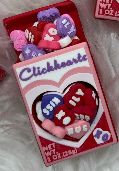 3D Conversation Hearts Clickers Pink Poodle Designz